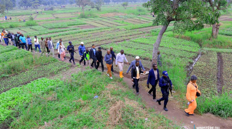 Visite délégation du ministère du développement rural a Mpasu Tshishiya.